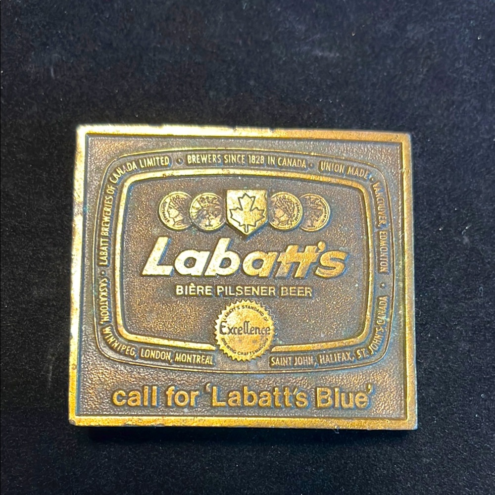 Labatt's Beer Vintage Metal Belt Buckle